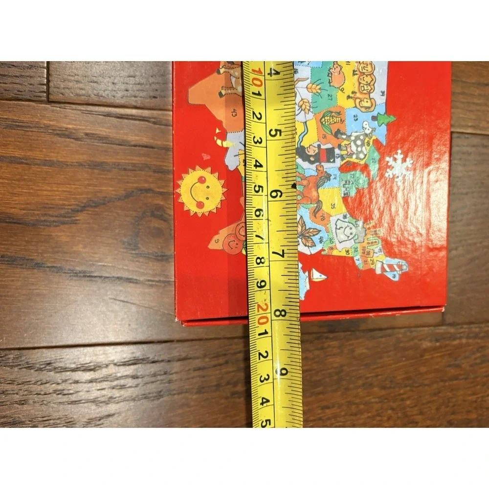 Vintage School Pencil Supply Box Holder United States Map Red